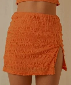 Peppermayo Exclusive My Type Ruched Mini Skirt - Papaya
