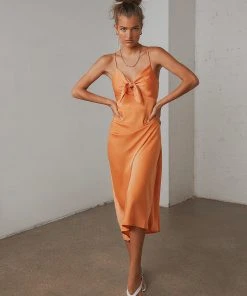 Peppermayo Model Check Midi Dress - Orange 9 Peppermayo Model Check Midi Dress - Orange