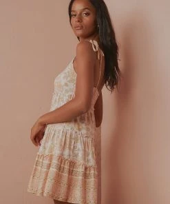 Peppermayo New & Most Loved Sunset Hour Mini Dress - Peach Floral