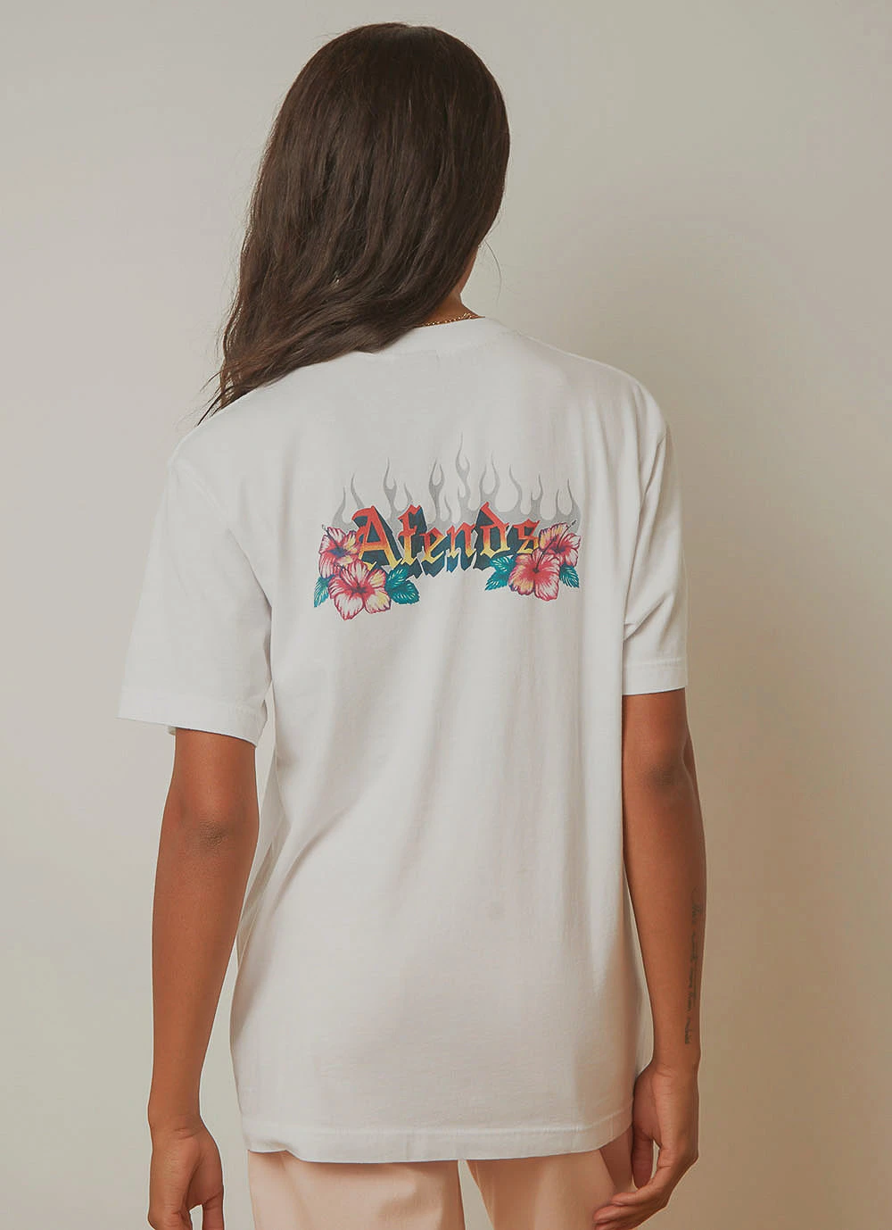 Afends Powerlines Retro Fit Tee - White Afends Powerlines Retro Fit Tee - White