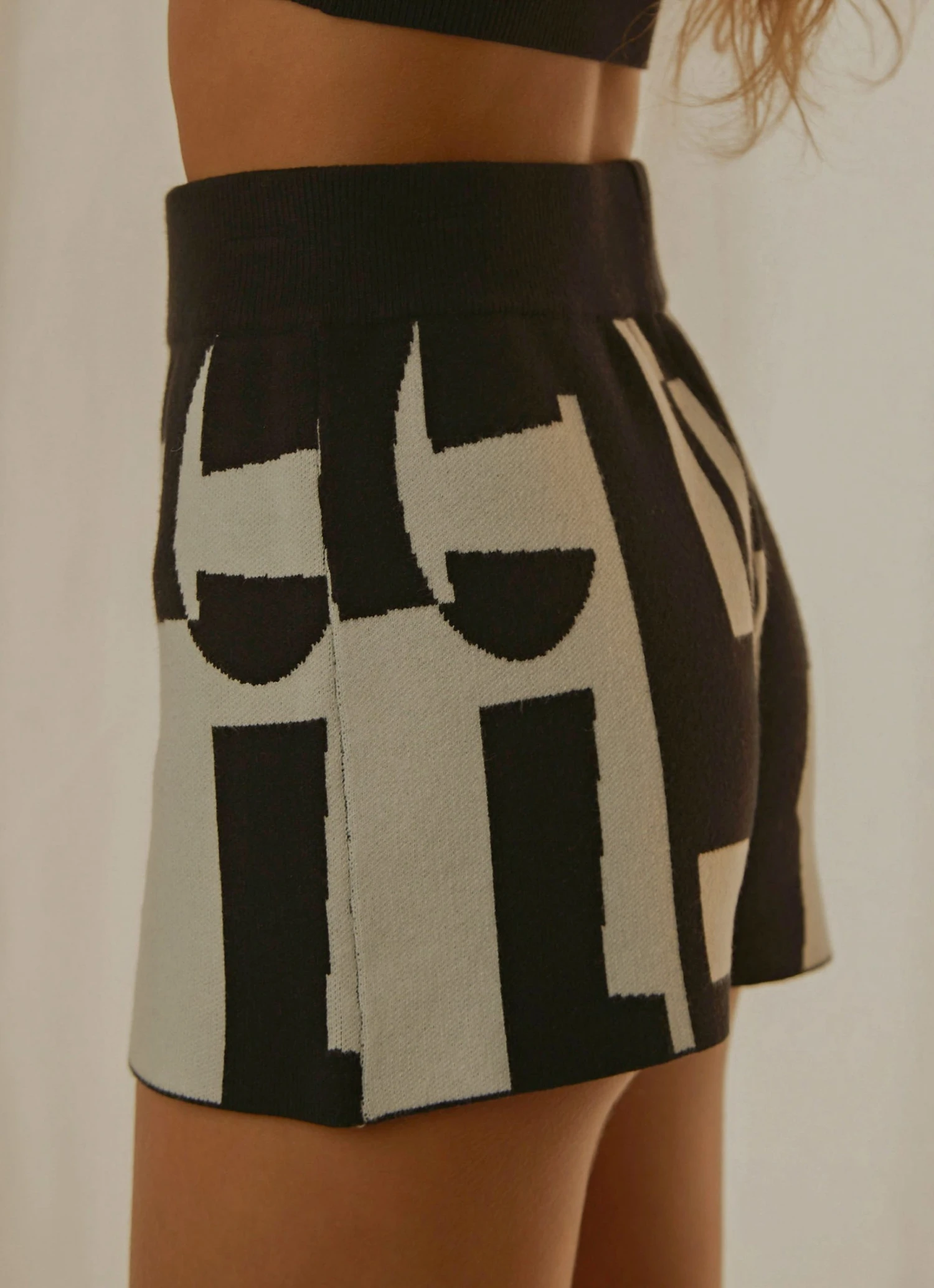 Peppermayo Exclusive New & Most Loved Remix It Knit Short - Black And White Geo 6 Peppermayo Exclusive New & Most Loved Remix It Knit Short - Black And White Geo