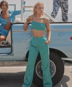 Riley Hubatka X Peppermayo Vintage Lovers Pants - Turquoise New & Most Loved 4 Riley Hubatka X Peppermayo Vintage Lovers Pants - Turquoise New & Most Loved