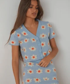 Peppermayo Free Spirit Knit Crop - Blue