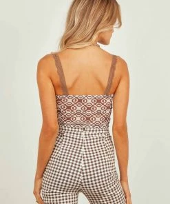 Peppermayo Exclusive New & Most Loved Calypso Mesh Crop - Choc Brown Geo