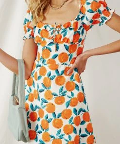 Peppermayo New & Most Loved Capri Mini Dress - Orange Print