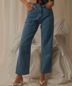 Afends Shelby Hemp Denim High Waist Wide Leg Jean - Classic Blue 4 Afends Shelby Hemp Denim High Waist Wide Leg Jean - Classic Blue