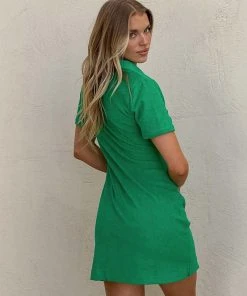 Vacancy Supply Daylight Terry Mini Dress - Jade Green