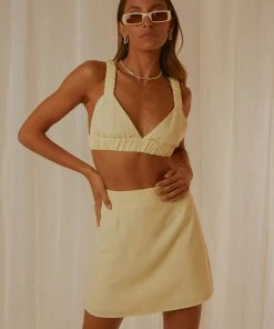 Peppermayo Exclusive All I See Crop Top - Butter