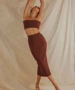 Peppermayo Welcome To The World Midi Skirt - Chocolate New & Most Loved