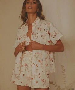 Peppermayo Exclusive Rue Linen Shirt - Safari New & Most Loved