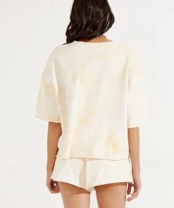 Peppermayo Sun Rays Oversized Tee - Yellow Tie Dye