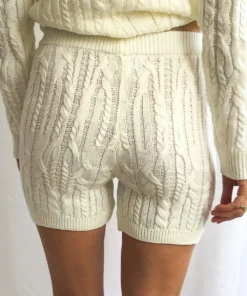 Peppermayo New Bottoms Paris Dreaming Knit Shorts - White 11 Peppermayo New Bottoms Paris Dreaming Knit Shorts - White