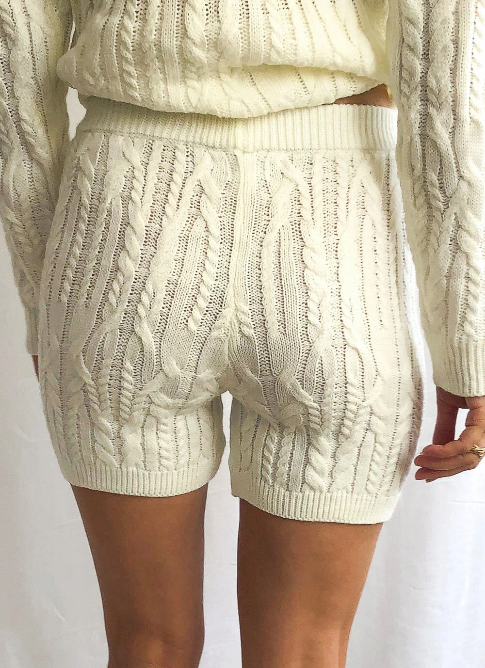 Peppermayo New Bottoms Paris Dreaming Knit Shorts - White 7 Peppermayo New Bottoms Paris Dreaming Knit Shorts - White