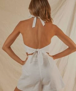Peppermayo Exclusive Romantics Linen Halter Top - White New & Most Loved 13 Peppermayo Exclusive Romantics Linen Halter Top - White New & Most Loved