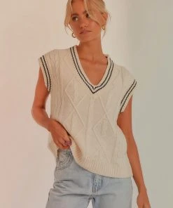 Peppermayo Princeton Girl Knit Vest - Cream