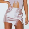 Peppermayo New Bottoms Adama Mini Skirt - Pink Satin 1 Peppermayo New Bottoms Adama Mini Skirt - Pink Satin