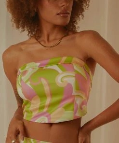 Peppermayo Exclusive Living In The 90s Bustier Top - Retro Swirl New & Most Loved