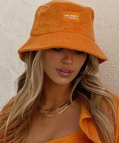 Vacancy Supply Sundial Terry Bucket Hat - Tangerine