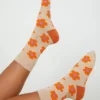 Peppermayo New Accessories Floral Avenue Socks - Orange Floral 1 Peppermayo New Accessories Floral Avenue Socks - Orange Floral