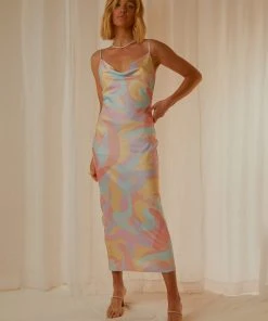 Peppermayo Exclusive Art Films Cowl Maxi Dress - Pastel Wave 5 Peppermayo Exclusive Art Films Cowl Maxi Dress - Pastel Wave