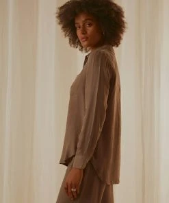 Nude Lucy Gia Cupro Shirt - Ash