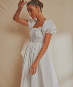 National Breast Cancer Foundation X Peppermayo Florence Linen Maxi Dress - White