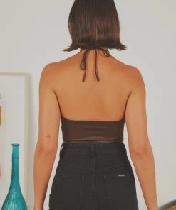 Peppermayo Exclusive New & Most Loved Angel Like You Crop - Choc Brown