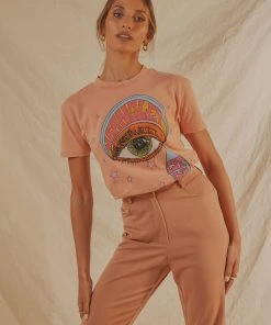 Wrangler Rainbow Eye Tee - Harvest Peach New & Most Loved