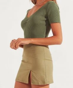 Peppermayo Exclusive Be My Lover Skirt - Khaki New Bottoms 5 Peppermayo Exclusive Be My Lover Skirt - Khaki New Bottoms