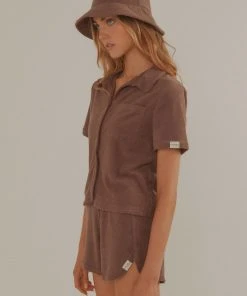 Vacancy Supply Holiday Terry Shirt - Choc Brown New & Most Loved 12 Vacancy Supply Holiday Terry Shirt - Choc Brown New & Most Loved