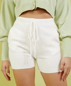 Peppermayo Dear Diary Knit Shorts - White New Bottoms