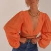 Peppermayo New & Most Loved Farrah Tie Front Crop Top - Orange 2 Peppermayo New & Most Loved Farrah Tie Front Crop Top - Orange