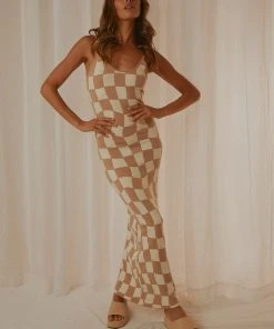 Peppermayo Exclusive New & Most Loved Cali Sweetheart Knit Maxi Dress - Warped Beige Check 11 Peppermayo Exclusive New & Most Loved Cali Sweetheart Knit Maxi Dress - Warped Beige Check