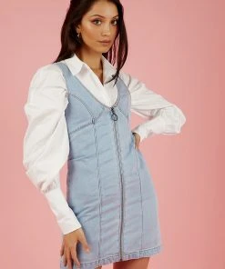 Afends Boulevard Hemp Denim Dress - Stone Blue New & Most Loved