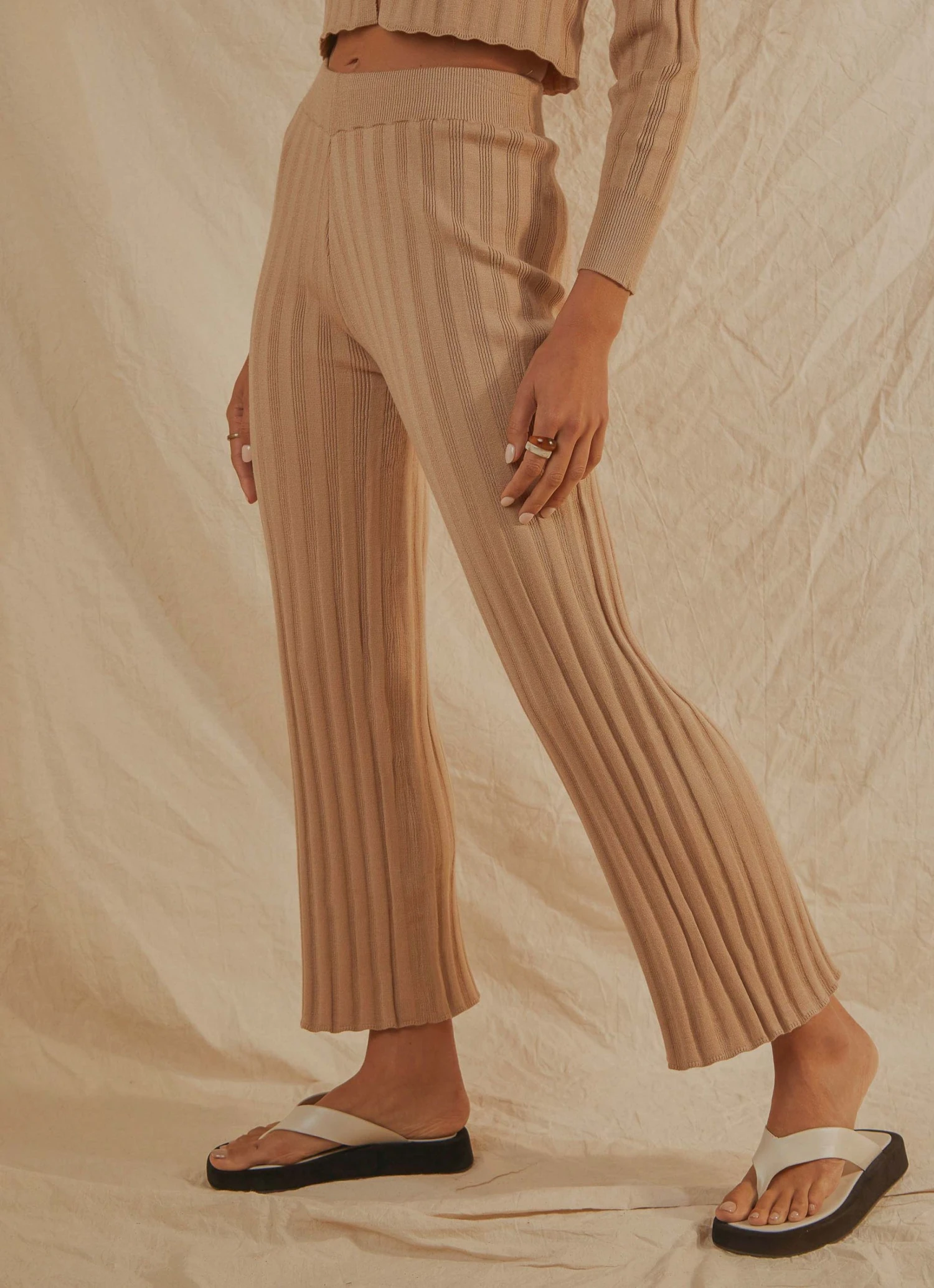 Peppermayo Long Way To Go Knit Pants - Beige New & Most Loved 6 Peppermayo Long Way To Go Knit Pants - Beige New & Most Loved
