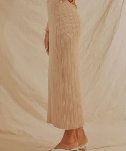 Peppermayo New & Most Loved Kasia Knit Midi Skirt - Beige