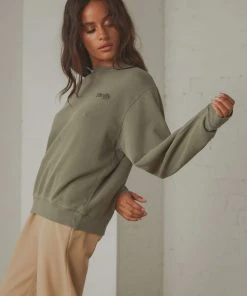 Thrills Ops Organic Cotton Crew - Dusk Green