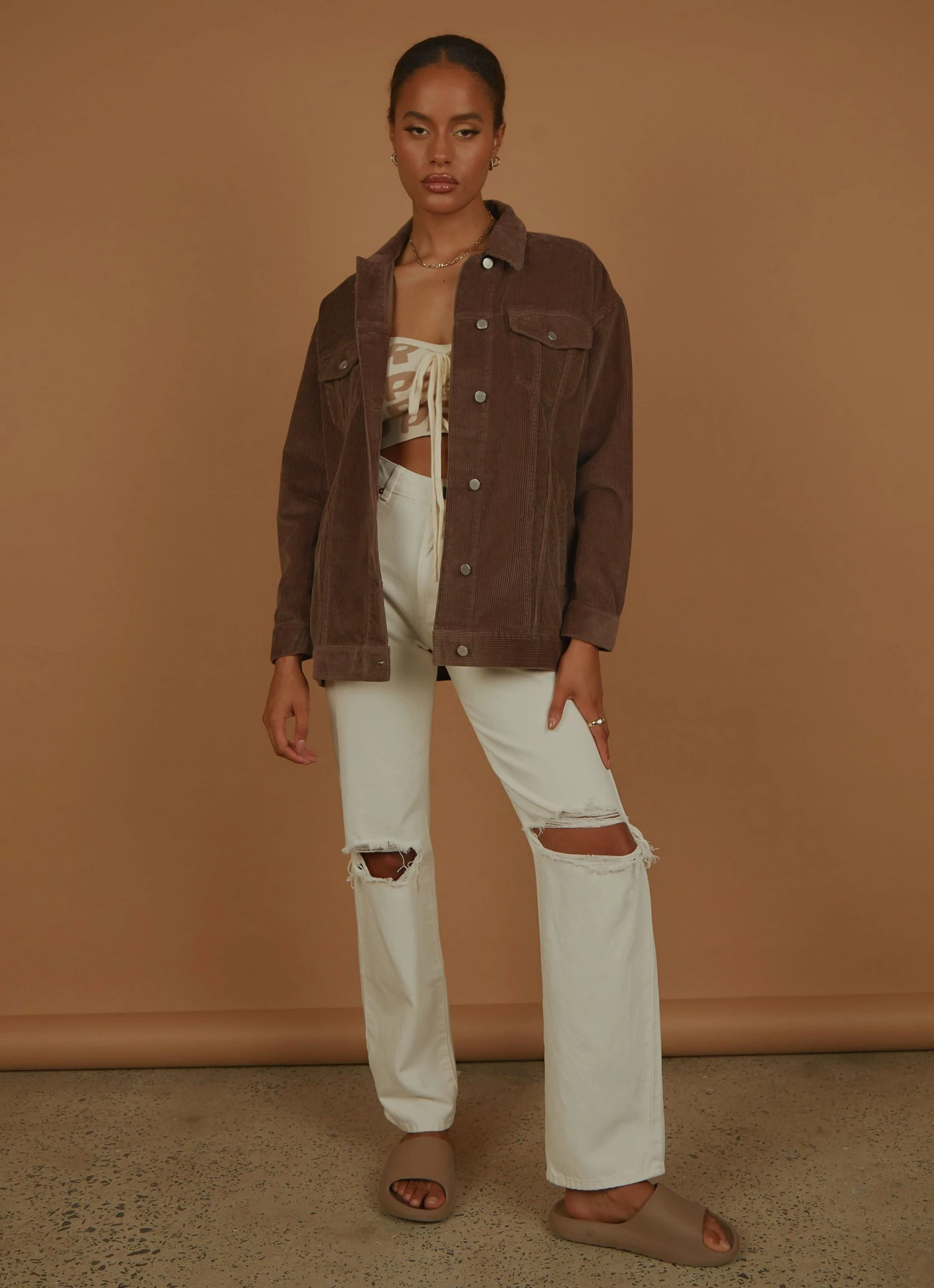 Nude Lucy Binx Longline Cord Jacket - Smoke 3 Nude Lucy Binx Longline Cord Jacket - Smoke