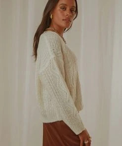 Peppermayo True Nature Cable Knit Sweater - Cream 10 Peppermayo True Nature Cable Knit Sweater - Cream