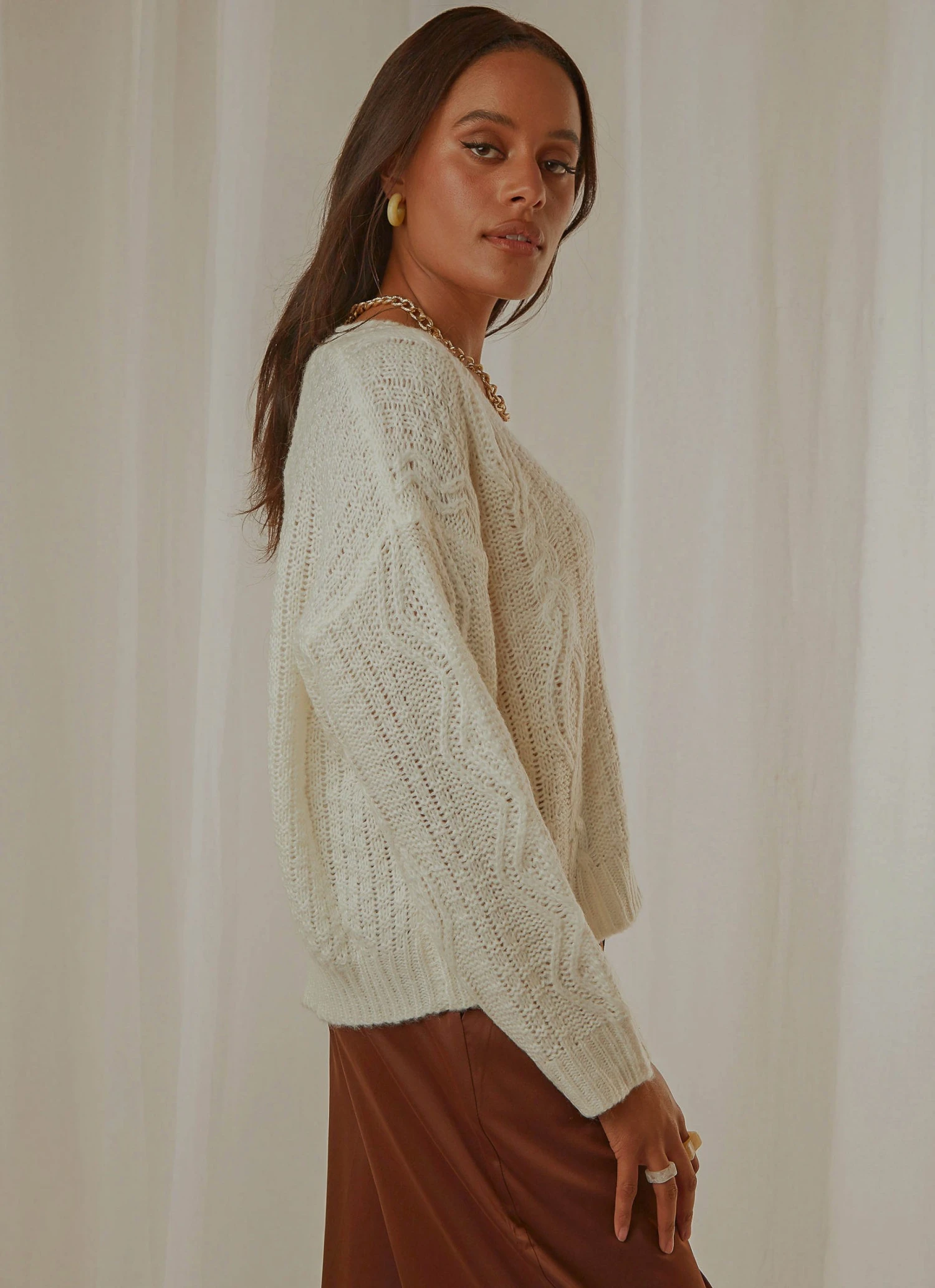 Peppermayo True Nature Cable Knit Sweater - Cream 6 Peppermayo True Nature Cable Knit Sweater - Cream