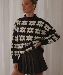 Peppermayo Blooming Knit Jumper - Black