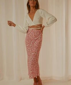 Cools Club New & Most Loved Slip Midi Skirt - Micro Floral