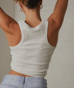 Peppermayo Exclusive Blank Canvas Singlet - Grey Marle