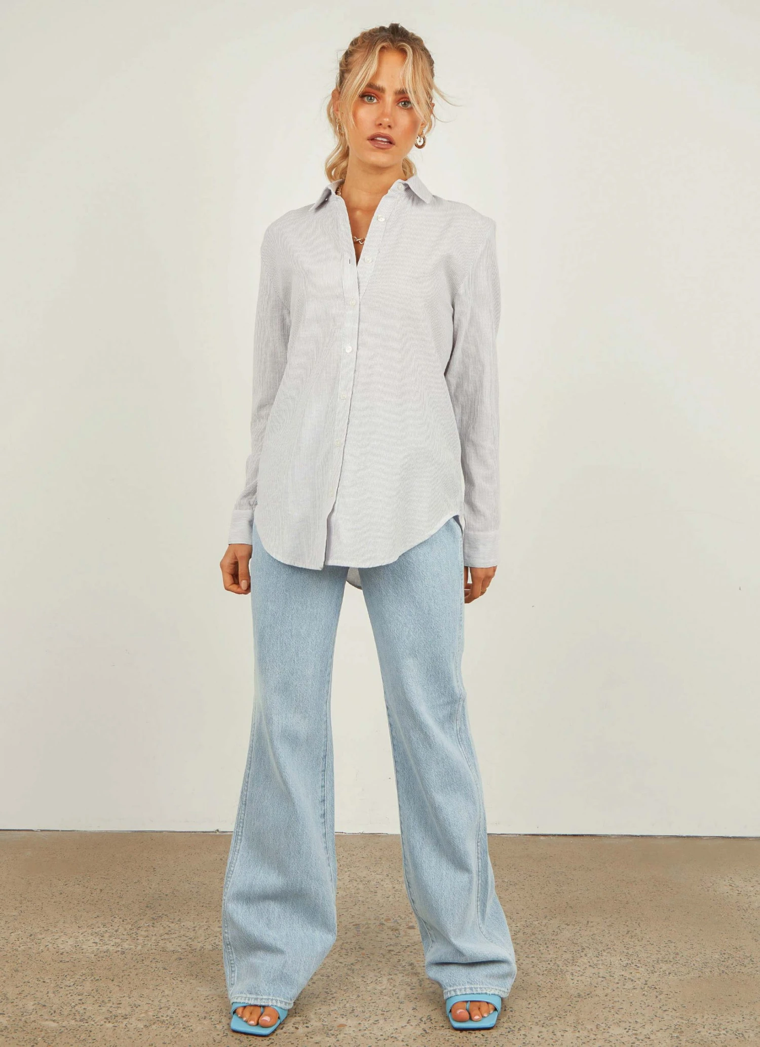 Nude Lucy Nude Classic Shirt - Grey Stripe New & Most Loved 5 Nude Lucy Nude Classic Shirt - Grey Stripe New & Most Loved