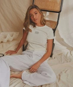 National Breast Cancer Foundation X Peppermayo Lead With Love Baby Tee - Natural New & Most Loved