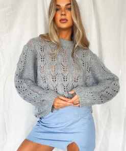 Peppermayo Cloud Nine Knit Jumper - Grey Blue