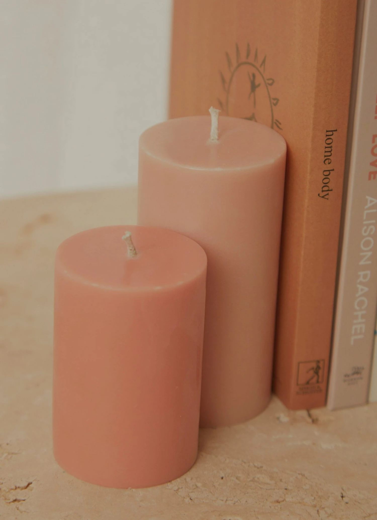 Candle Co Moreton Eco Slim Pillar Candle- 5 X 7.5cm - Peach 3 Candle Co Moreton Eco Slim Pillar Candle- 5 X 7.5cm - Peach