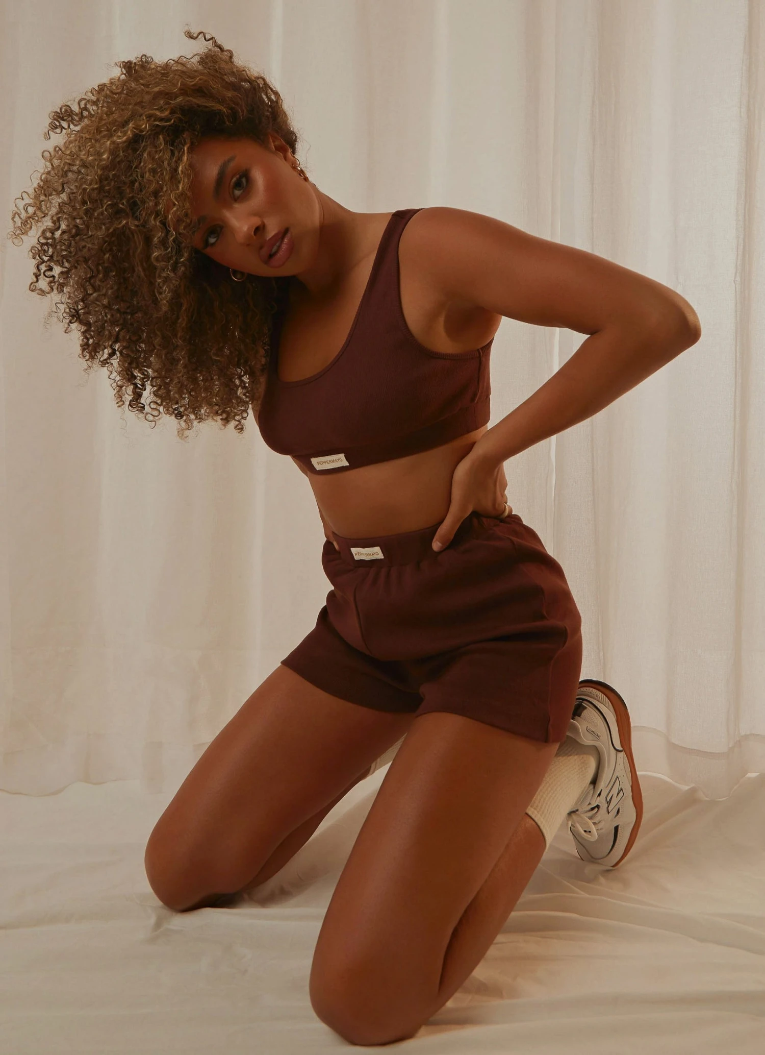 Peppermayo Exclusive PM Basic Organic Cotton Shorts - Choc Brown 4 Peppermayo Exclusive PM Basic Organic Cotton Shorts - Choc Brown