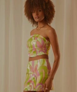 Peppermayo Exclusive Living In The 90s Bustier Top - Retro Swirl New & Most Loved