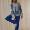 Peppermayo Exclusive Tulum Nights Knit Jumper - Blue Patchwork 2 Peppermayo Exclusive Tulum Nights Knit Jumper - Blue Patchwork